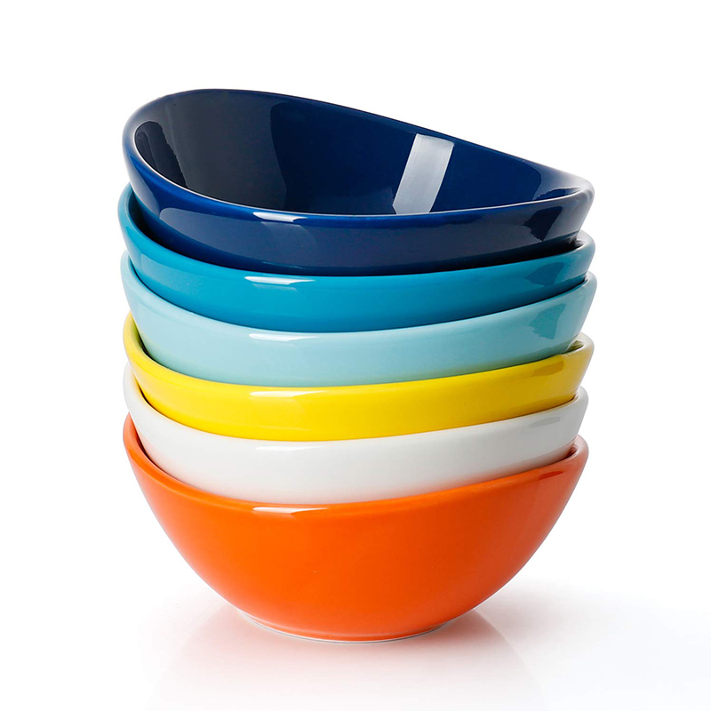定制炻瓷彩色釉异性船碗陶瓷碗