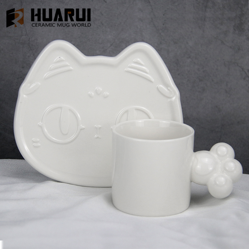 猫咪陶瓷咖啡杯碟套装